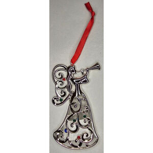 Lenox Silver Gems Sparkle and Scroll Ornament With Original Box